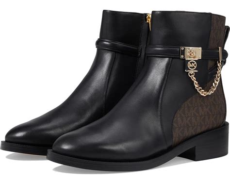 michael kors black gold rubber outsole hamilton|Michael Kors Hamilton Flat Bootie Black/Brown 6 M .